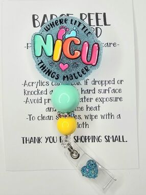 Hand Crafted Colorful NICU Badge Holder